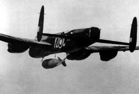 An Avro Lancaster dropping it's 22,000lb Grand Slam Bomb