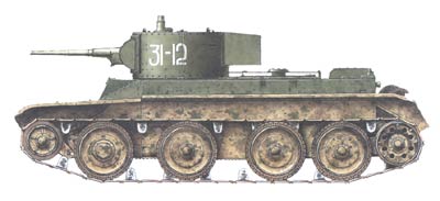 An earlier version of the BT-5 with the turret made by the Mariupol-based P