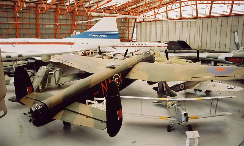 An overhead shot of Duxford Museum