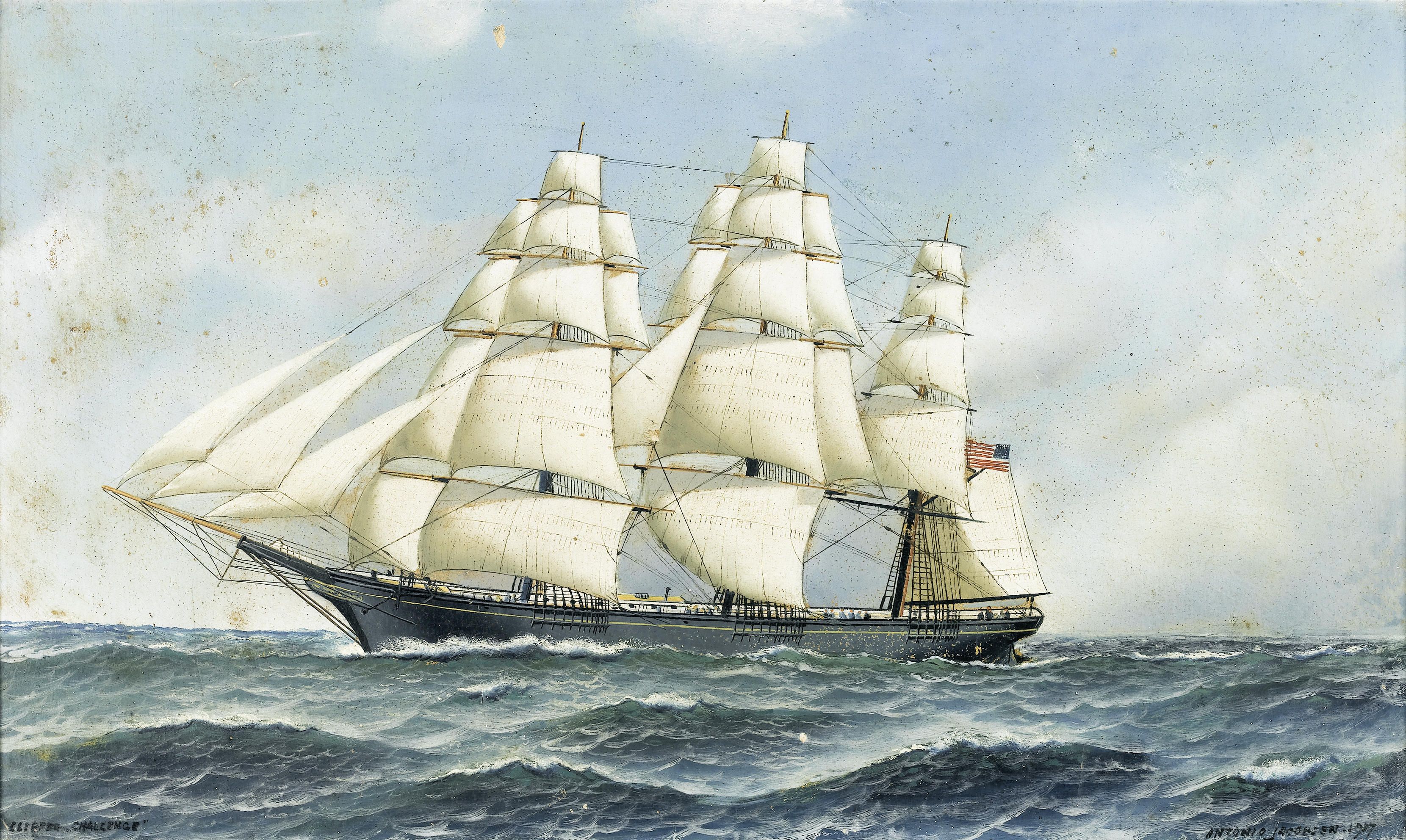 Antonio_Jacobsen_-_The_celebrated_American_clipper_Challenge_under_full_sai