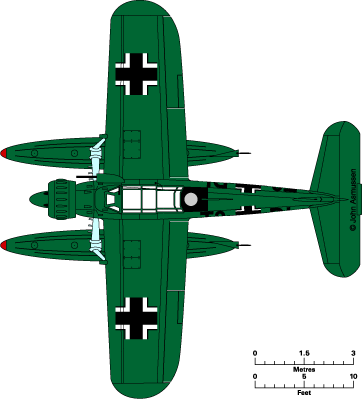 Arado 96 seaplane from above