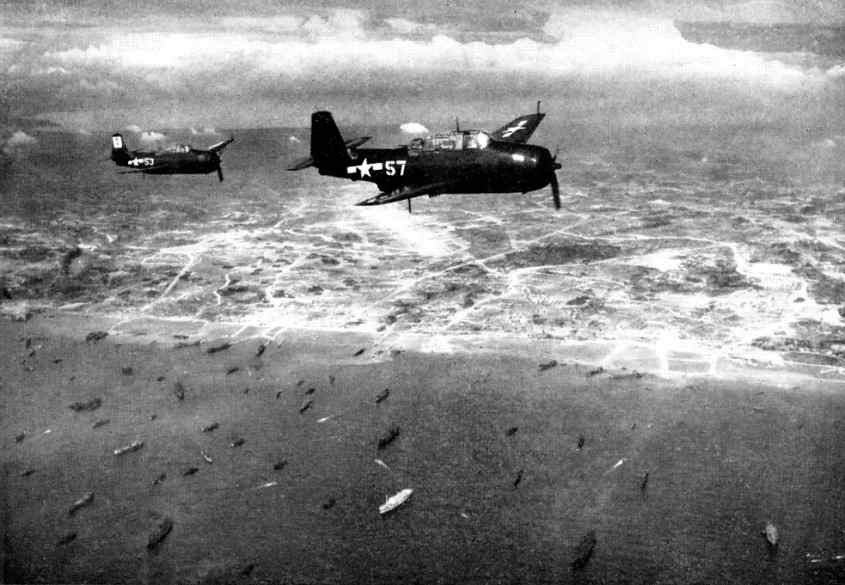 Avengers over the Okinawa beachead