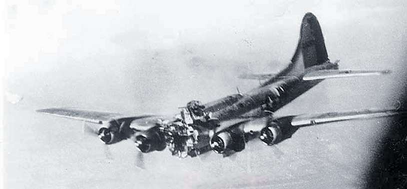 B-17 Extensive nose damage