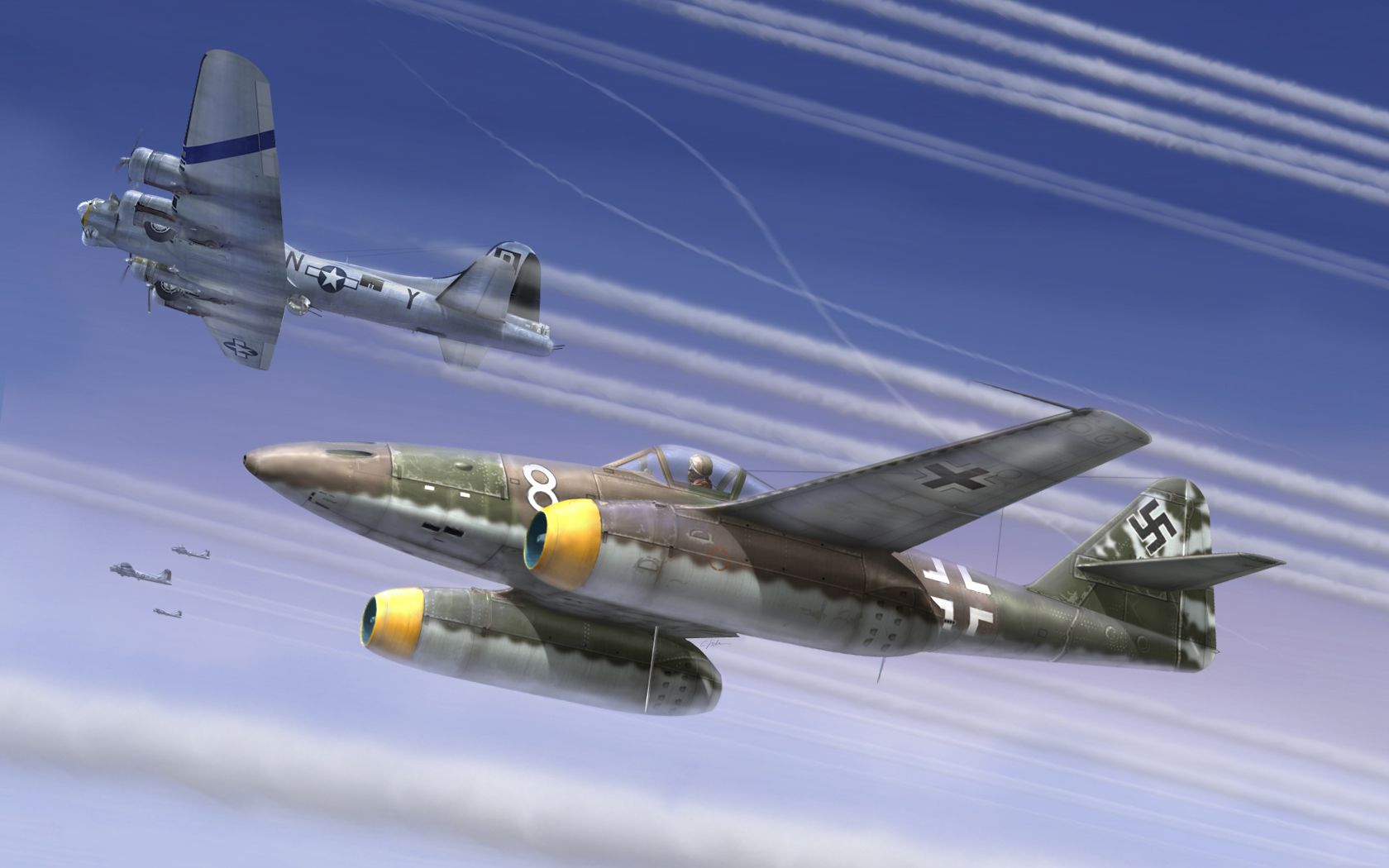 B-17_vs_Me_262