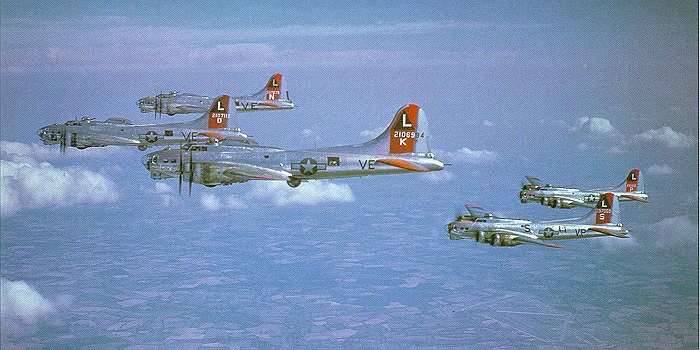 B-17s from the 381st BG, Ridgewell U.K, on another mission.