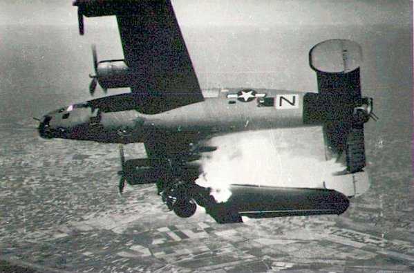 B-24 going down in flames