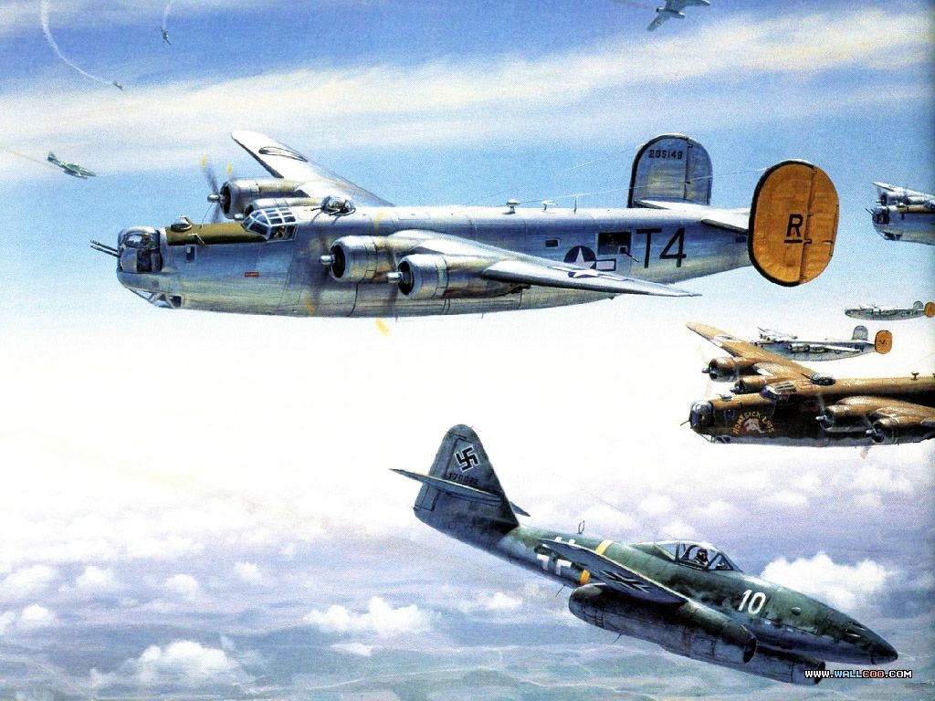 B-24s being intercepted by Me-262