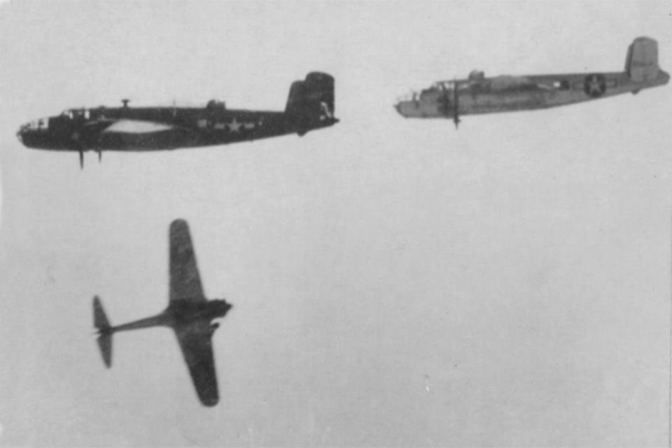 B-25 interception by Ki-43