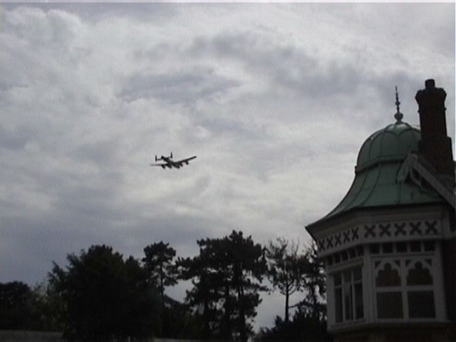 BBMF Lancaster over Bletchley Park UK