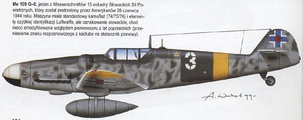 Bf 109G-6 Slovak, 13th Slovcak Air Force Squadron, 1944