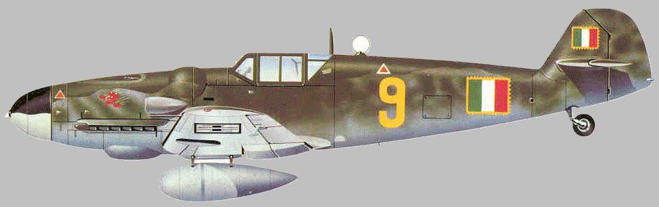 Bf109G-6 of IIÂ° Gruppa Caccia Terrestre, 3a Squadriglia, Diavoli  Villafra