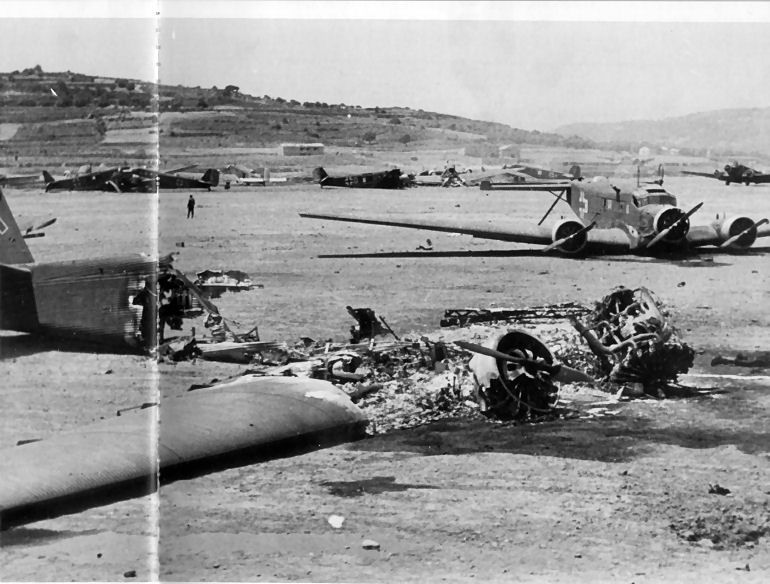 burnt out & Wrecked JU52s at Maleme Crete