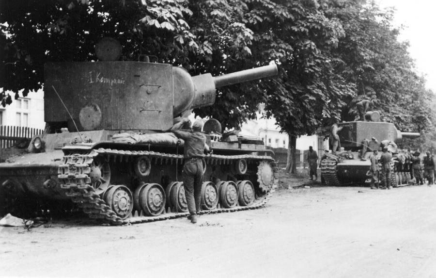 Captured KV-2 heavy tanks, 1941