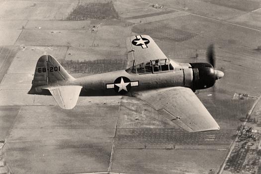 Captured Mitsubishi Zero being test-flown during WW II in US colors.