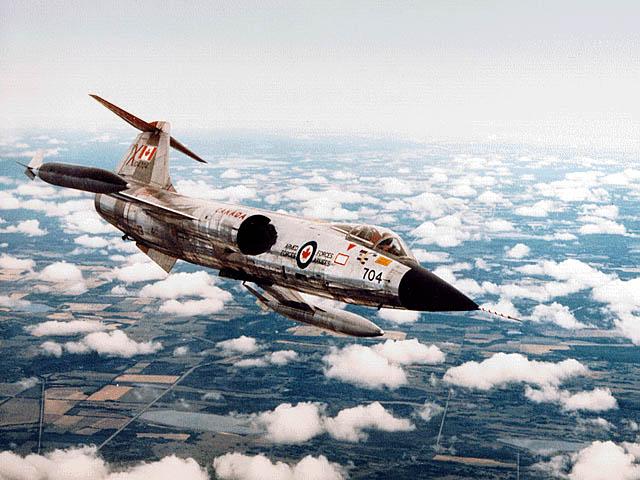 CF-104, modified F-104 Starfighter, licence built by Canadair.