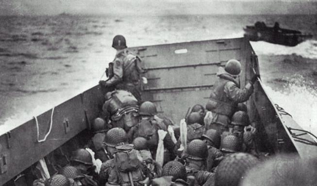Craft heading for the beaches on D-Day