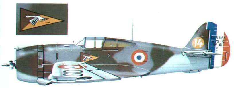Curtiss Hawk H-75C.1 (A-1), No 61 (X860), "White 14", 1 escadrill