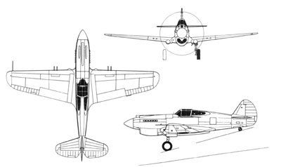 Curtiss P-40 Hawk Drawing