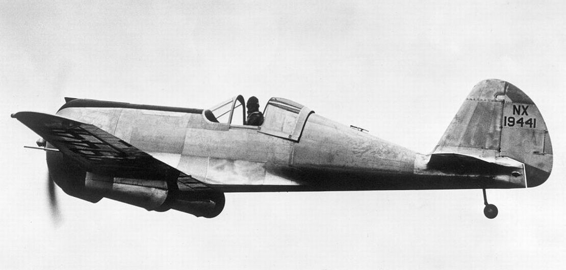 Curtiss-Wright CW-21B, NX19441 prototype in flight