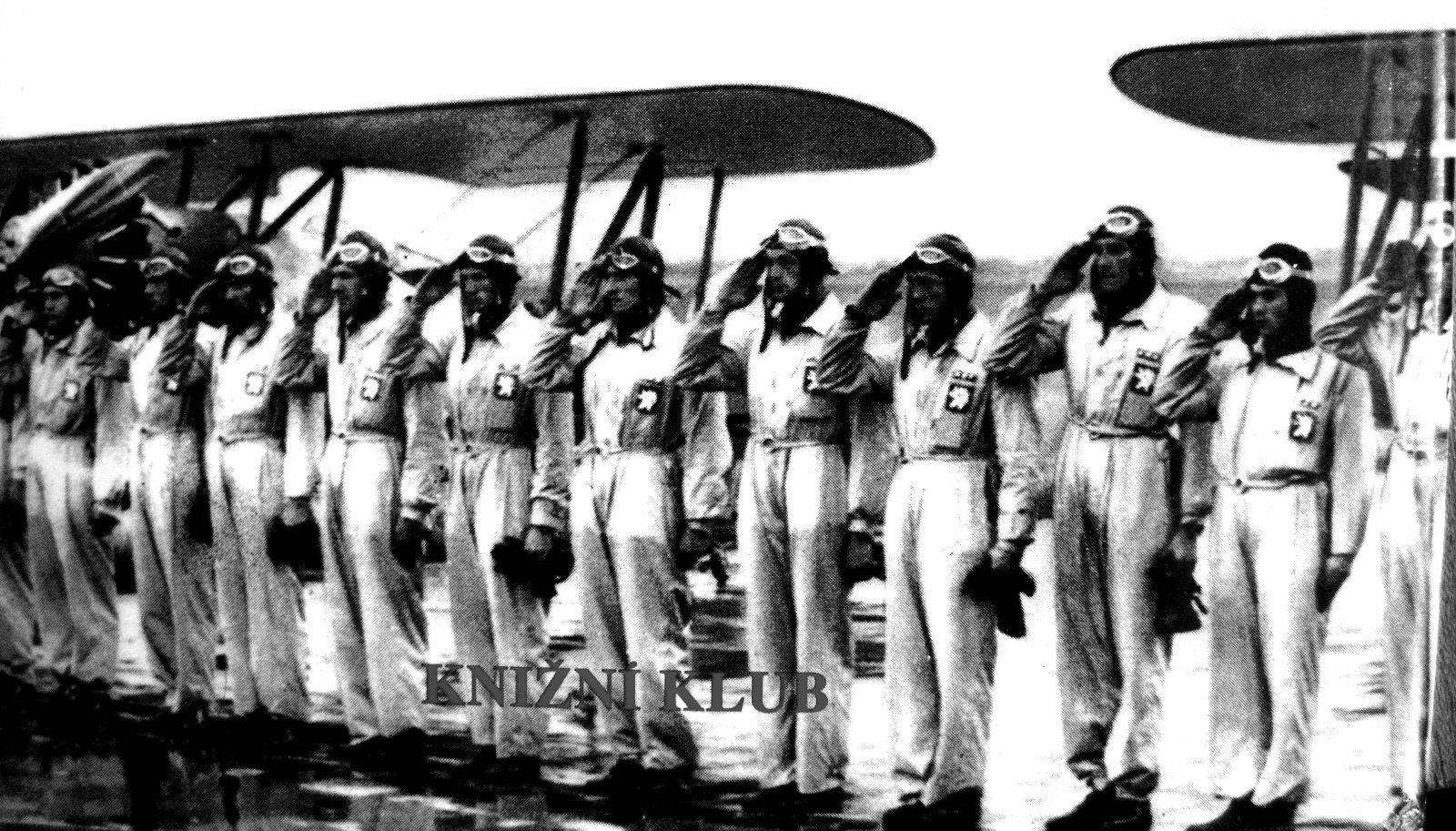 Czechoslovak pilots salute line-up, mid 30's