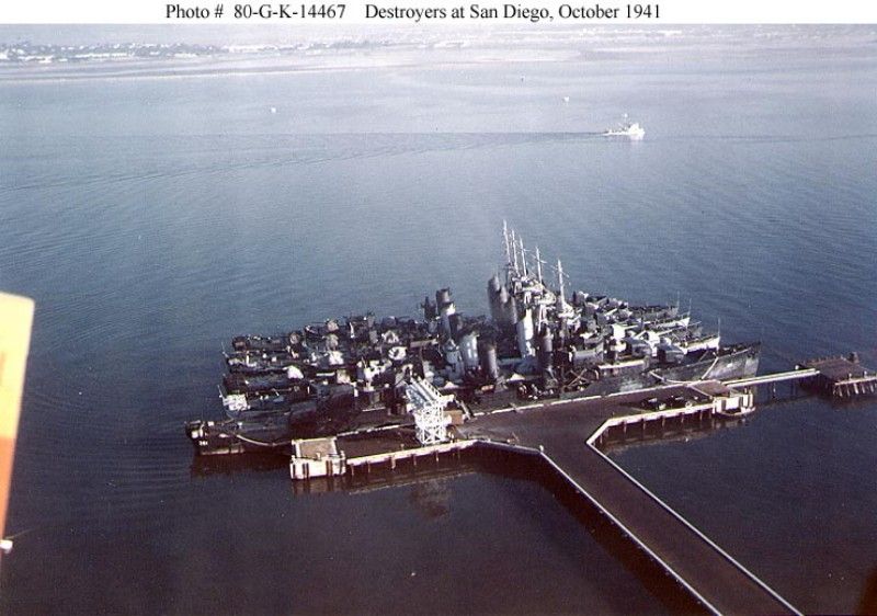 Destroyers at San Diego, October 1941