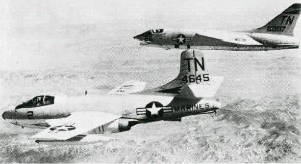 Douglas F3D-2Q Skynight & Vought F8U-1P Crusader