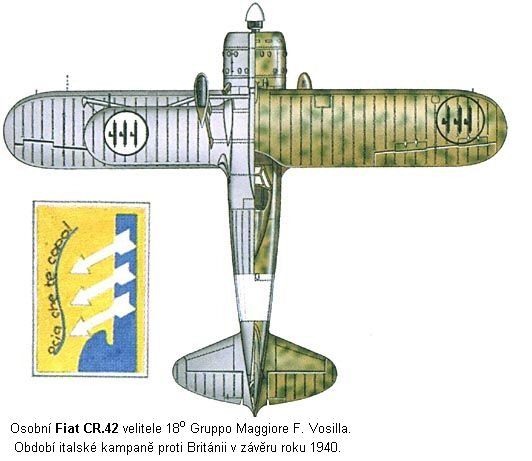 Fiat Cr.42, pilot F.Vosillo, Battle of Britain, 1940