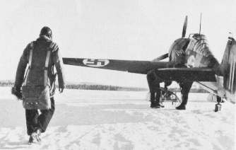 Fokker D.XXI on a frozen lake
