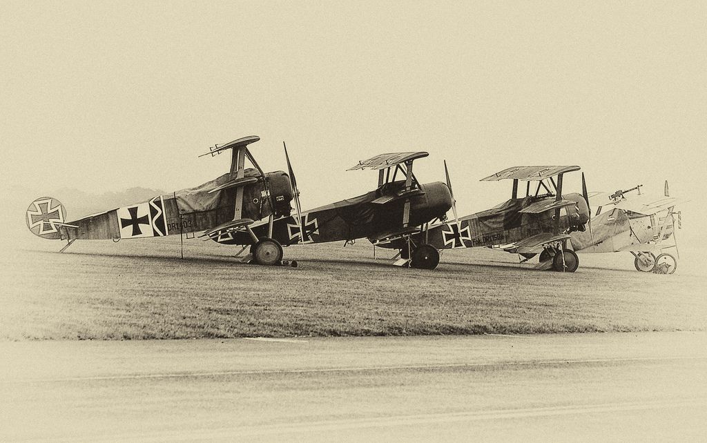 Fokker Dr.Is and a Nieuport 17, today's replics.