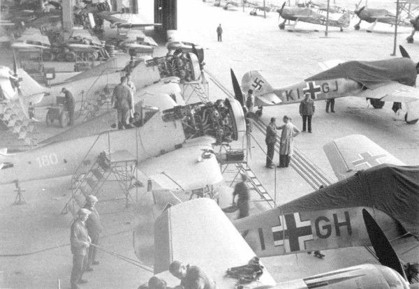 FW 190 A-3 production line at Ago, Oschersleben in mid-1942
