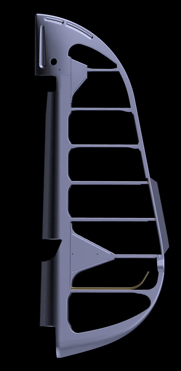 FW-190 Rudder Cad Project - Side View