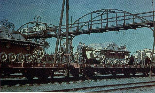 German panzers being moved by train