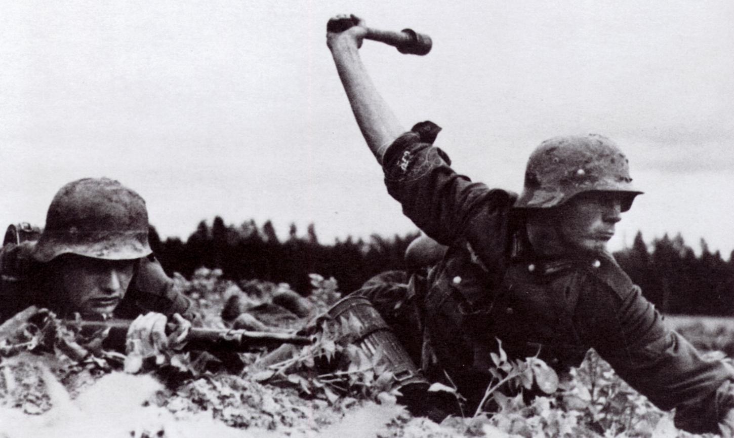 German Soldier Throws Grenade peration Barbarossa