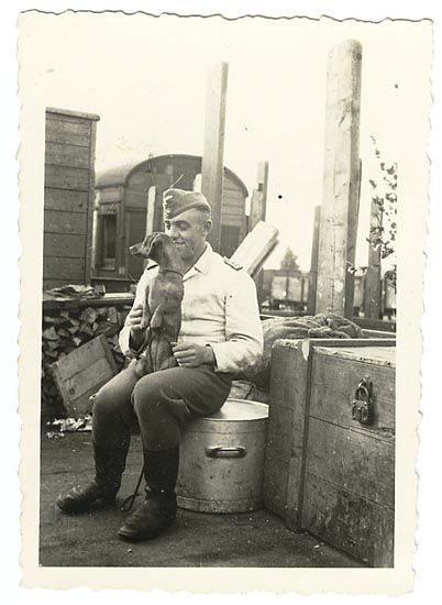 German Soldier with Dachshund