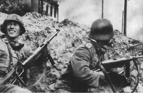 Germans in a crater at stalingrad