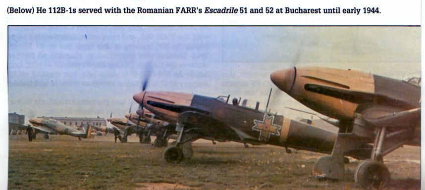 Heinkel He 112B-1s in Romanian markings