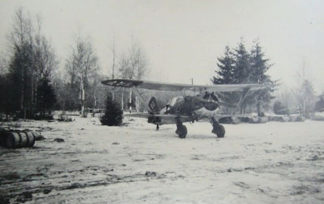 Henschel Hs-123 at a winter airfield