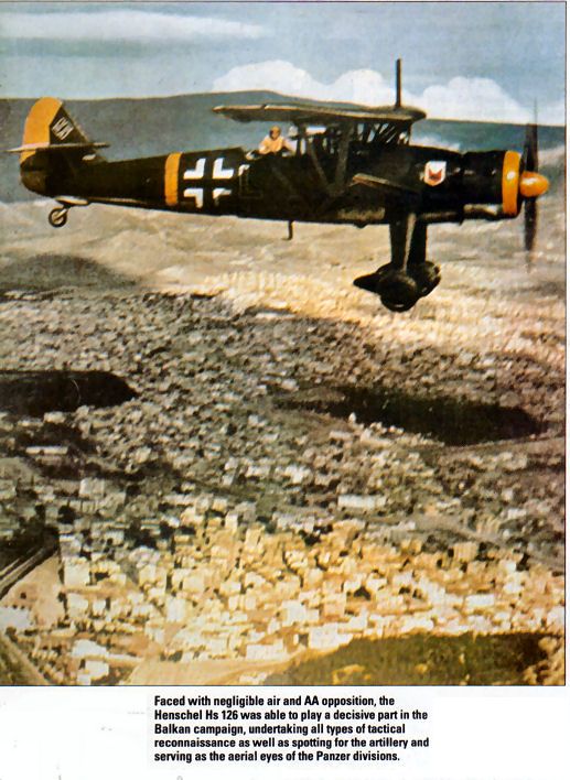 Henschel HS126 in colour over Greece