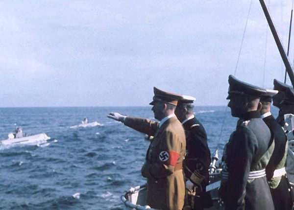 Hitler inspecting U-boats