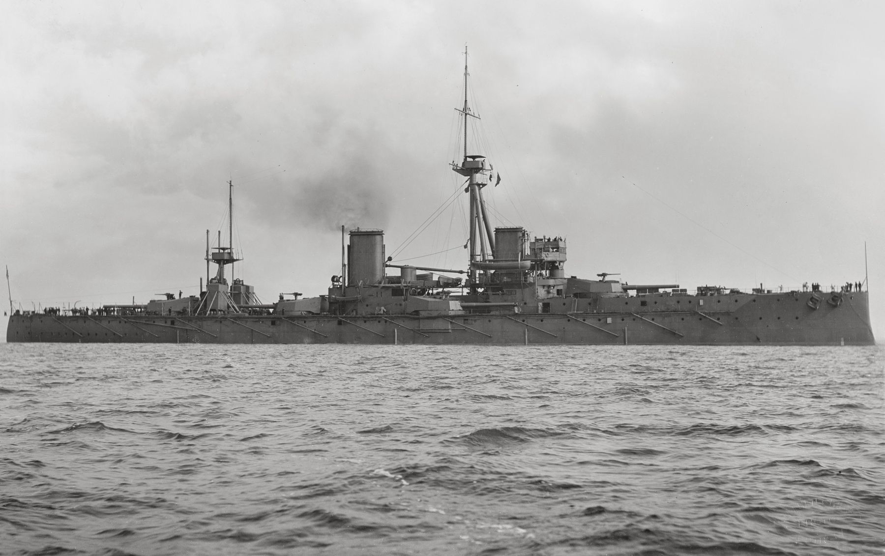 HMS Dreadnought, a side view