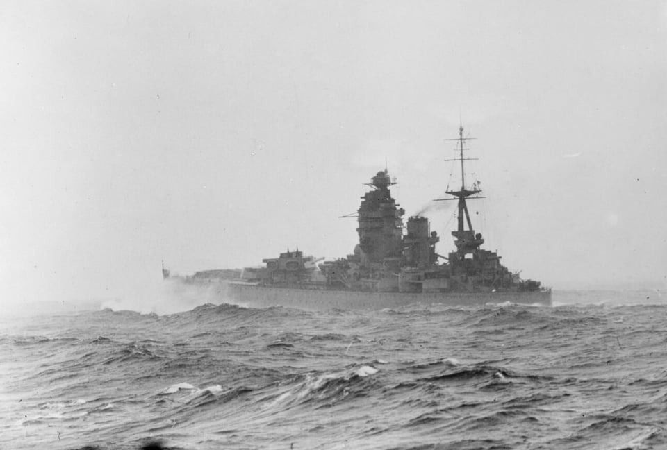HMS Rodney at sea