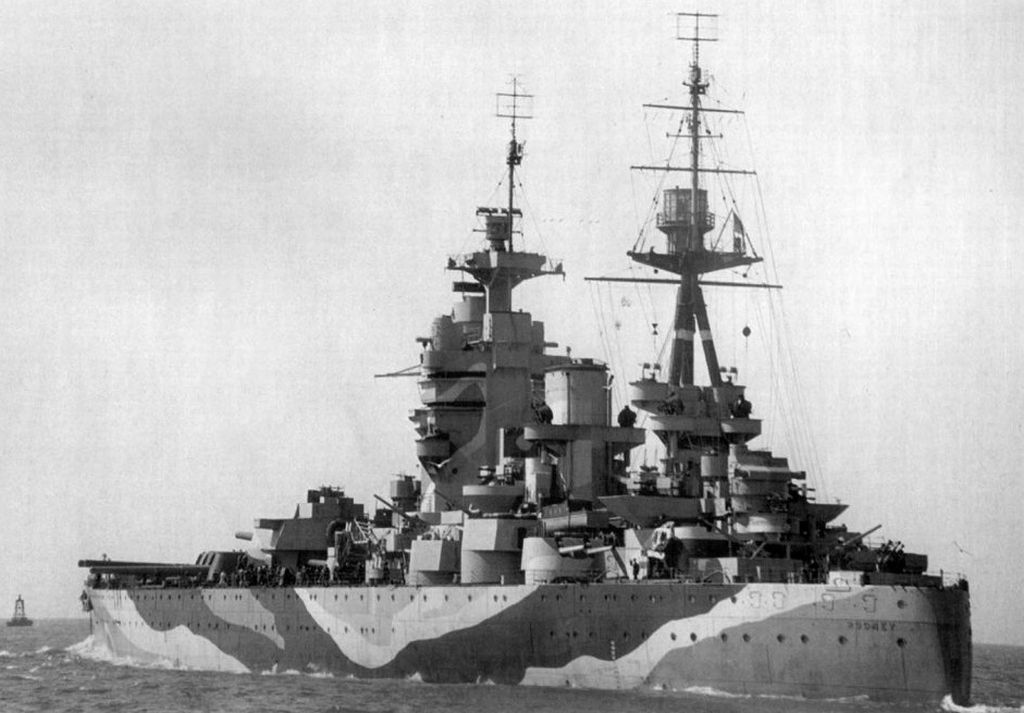 HMS Rodney camouflaged