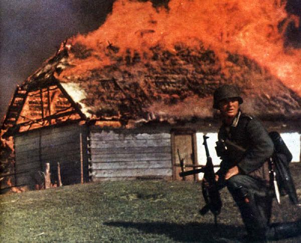 House burning on the russian front.