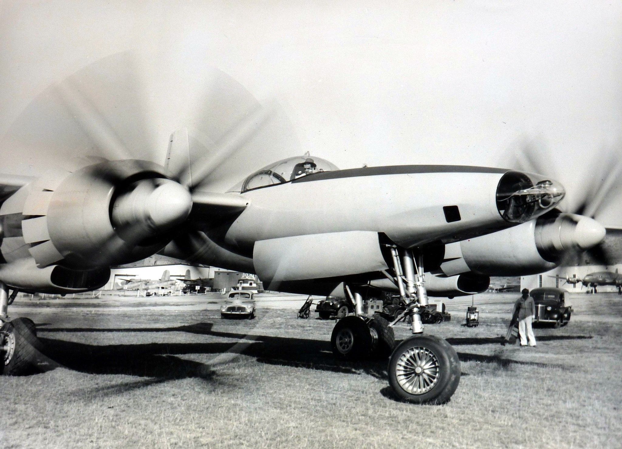 Hughes_XF-11_and_Howard_Hughes_himself_at_the_controls