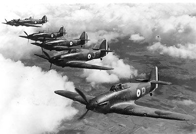 Hurricanes on patrol in France, no 1 sqn