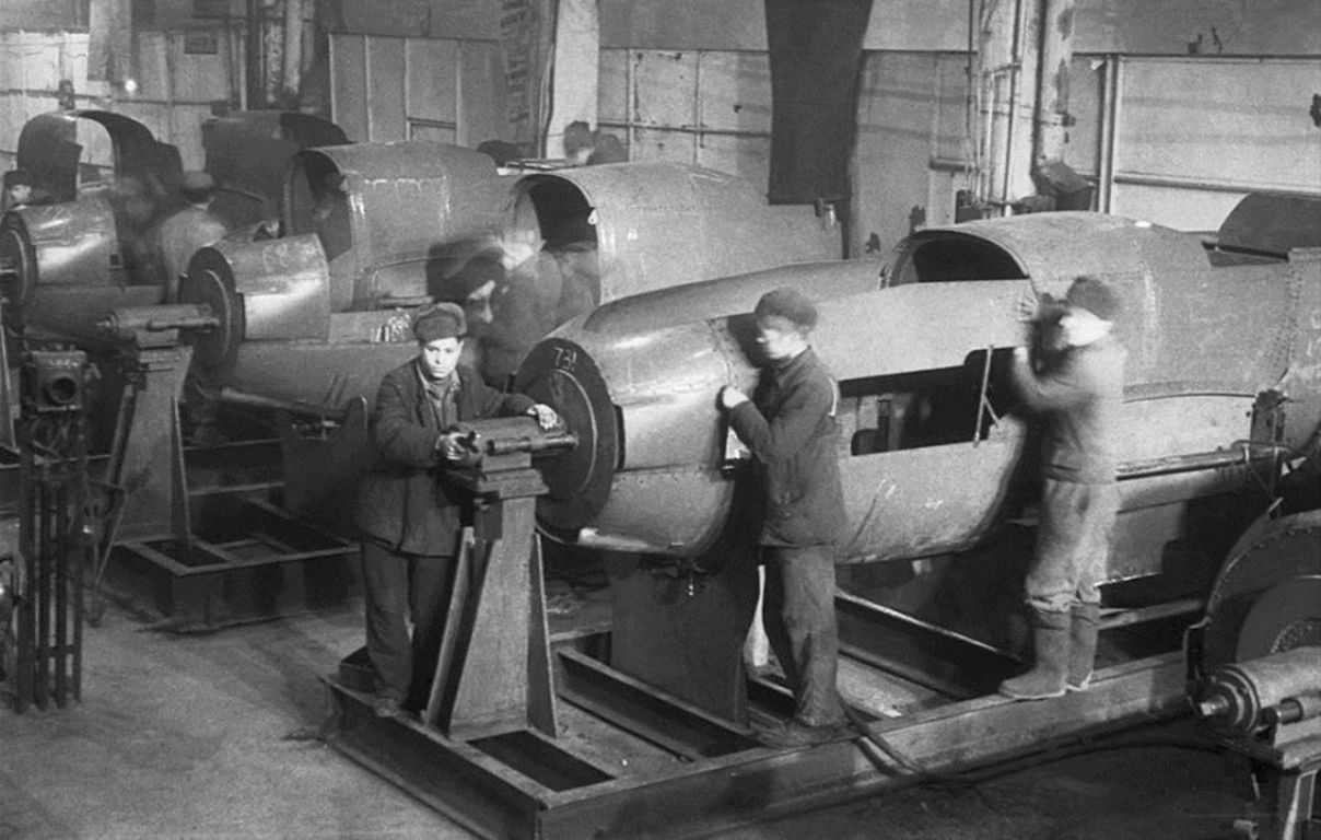 Ilyushin Il-2 armoured fuselage assembling line