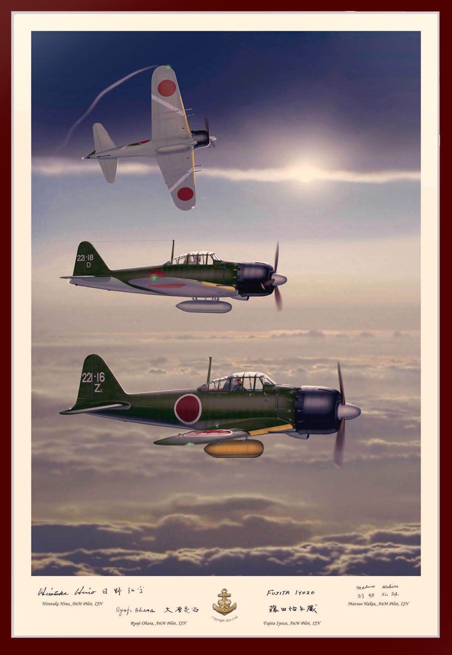 Japanese Navy Zero Flight - Autographed by four Zero aces