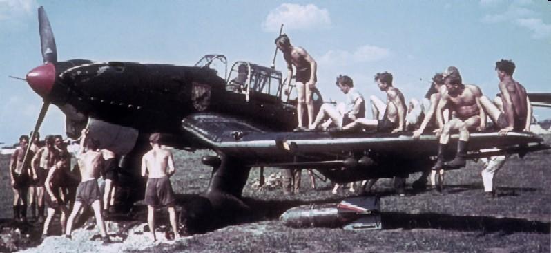Ju-87 and ground crew