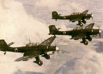 Ju-87 Stuka formation.