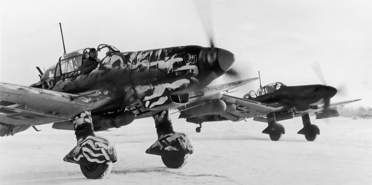 Ju-87D wearing the winter camouflage